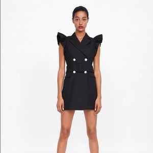 NWT Zara Ruffle Waistcot Vest Dress Small